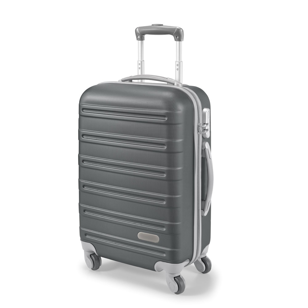 Mala de viagem executivo em ABS com interior forrado (36 litros) na cor Preto, personalizada com a logo da empresa