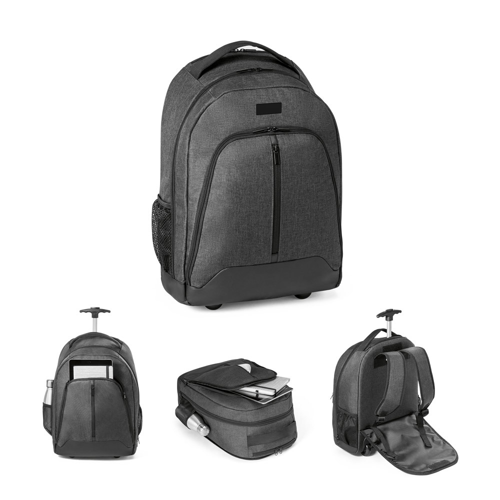 Mochila trolley 21 litros para notebook 15,6" em 600D impermeável personalizada com a logo da empresa