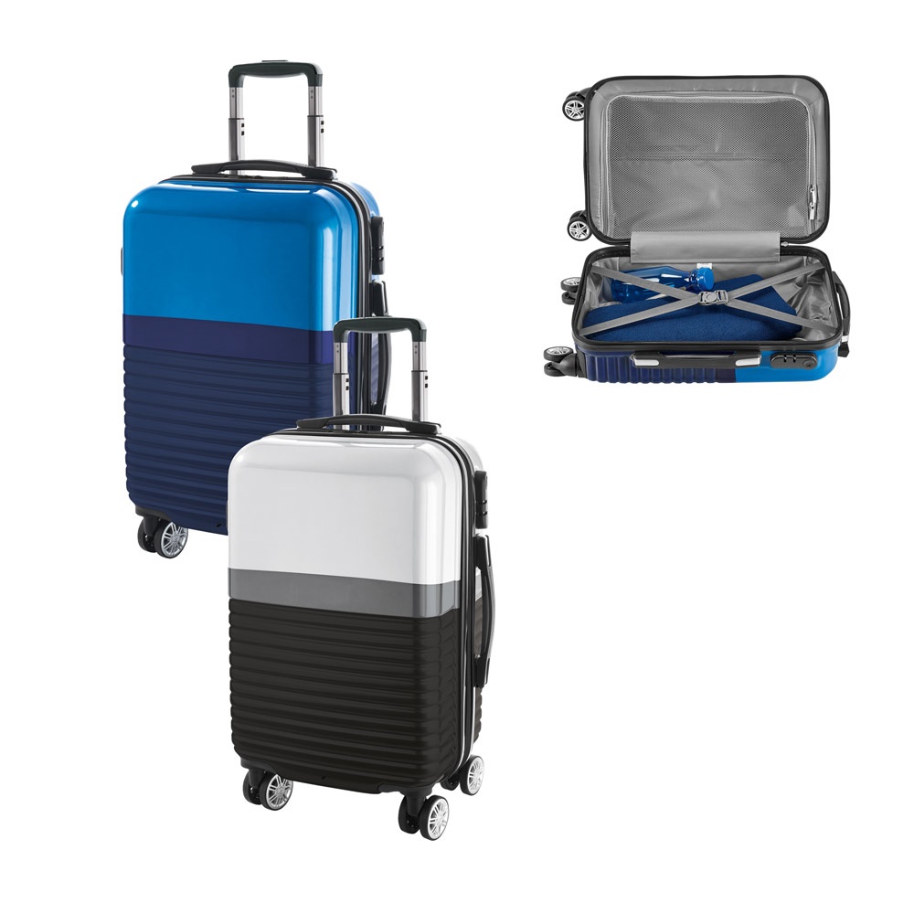 Mala de viagem executivo em ABS e PC com interior forrado (33 litros) personalizada com a logo da empresa