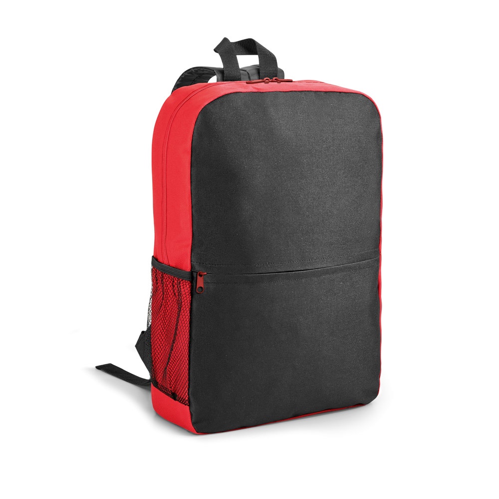 Mochila para notebook (15,6") em 600D (11 litros) com divisórias personalizada com a logo da empresa, na cor vermelho