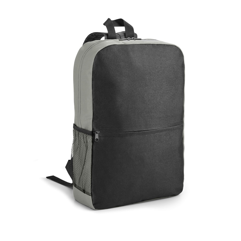 Mochila para notebook (15,6") em 600D (11 litros) com divisórias na cor Cinza claro, personalizada com a logo da empresa