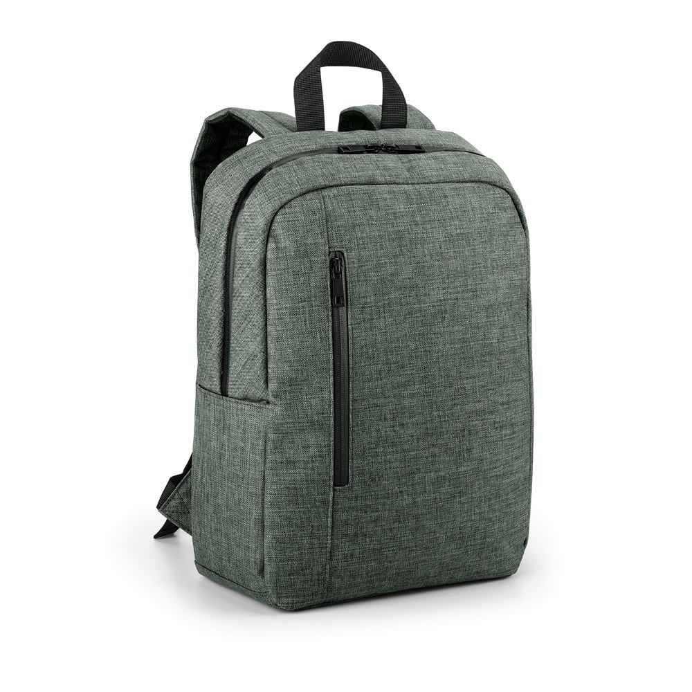 Mochila para notebook 14" 12 litros em 600D de alta densidade na cor Cinza, personalizada com a logo da empresa