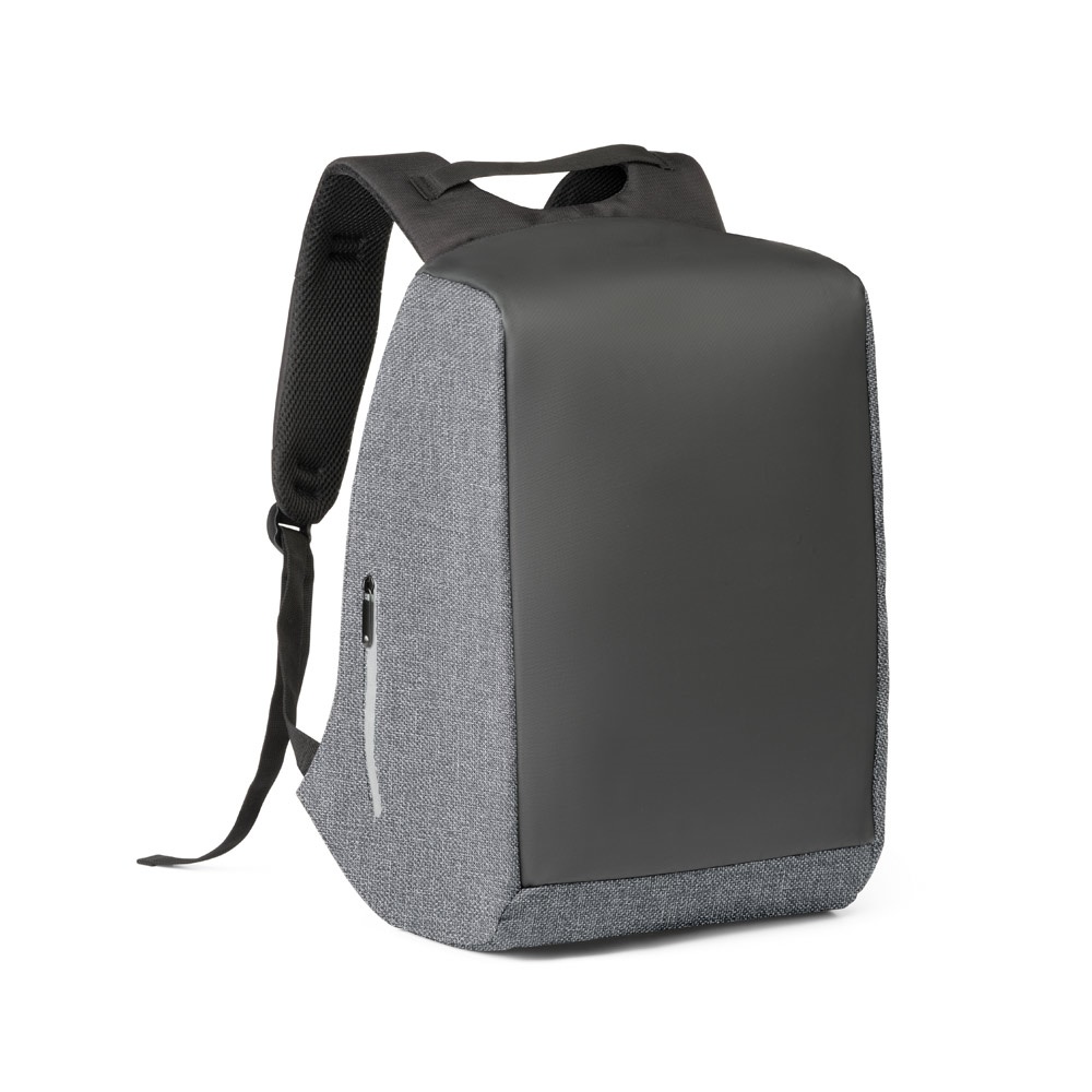 Mochila antirroubo 25 litros para notebook 15,6" em 900D e tarpaulin na cor Cinza, personalizada com a logo da empresa
