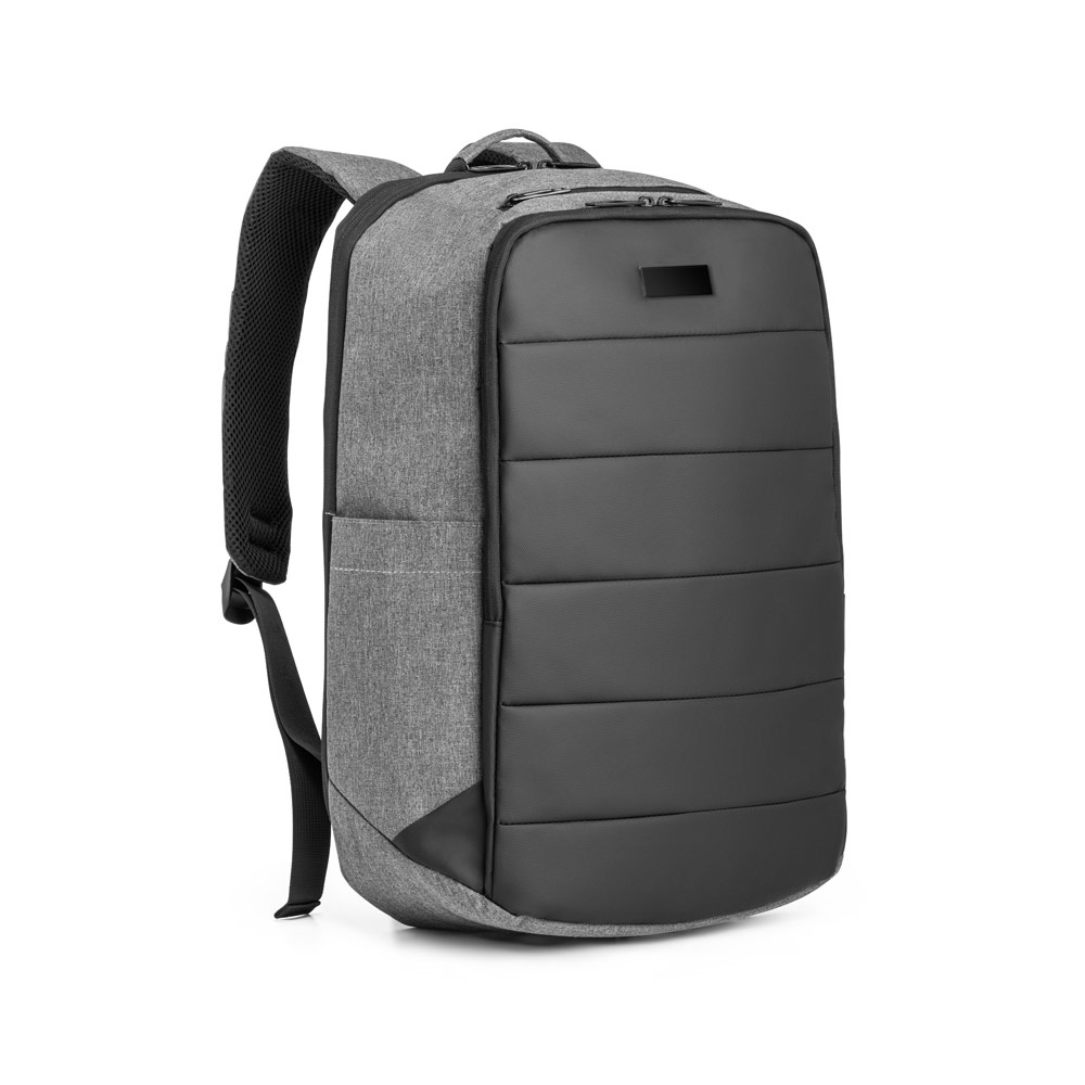 Mochila para notebook (17") em 300D de alta densidade (21 litros) na cor Cinza claro, personalizada com a logo da empresa