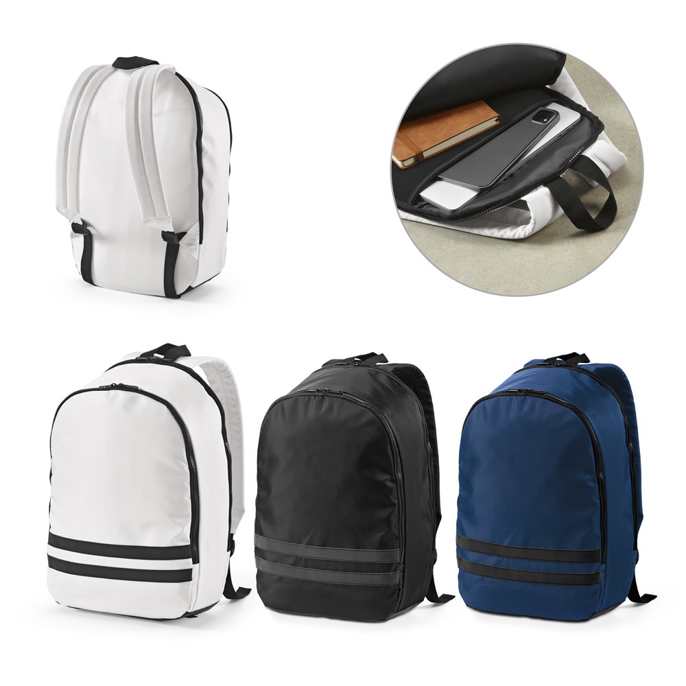 Mochila para notebook (15") em poliéster reciclado 290T (18 litros) personalizada com a logo da empresa