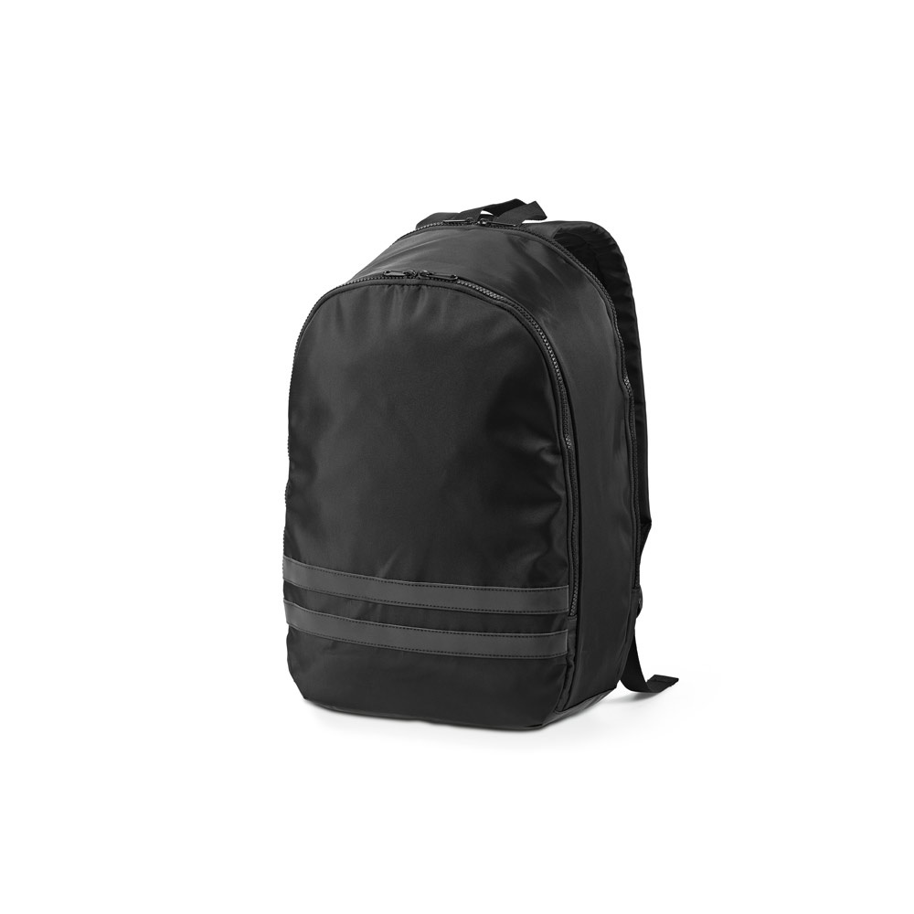 Mochila para notebook (15") em poliéster reciclado 290T (18 litros) na cor Preto, personalizada com a logo da empresa
