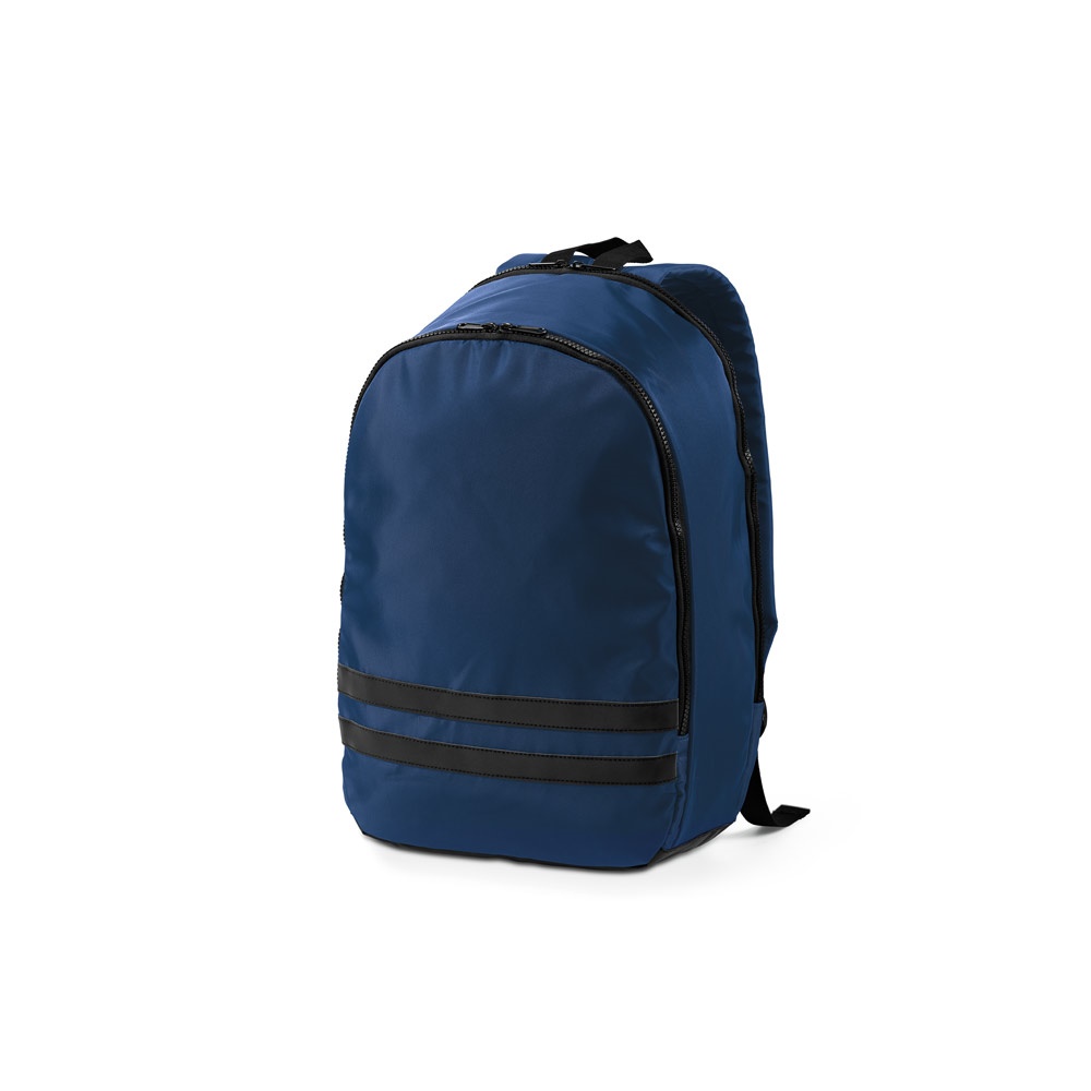 Mochila para notebook (15") em poliéster reciclado 290T (18 litros) personalizada com a logo da empresa, na cor azul