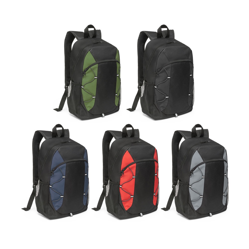Mochila em 600D com detalhes em ripstop colorido (16 litros) personalizada com a logo da empresa