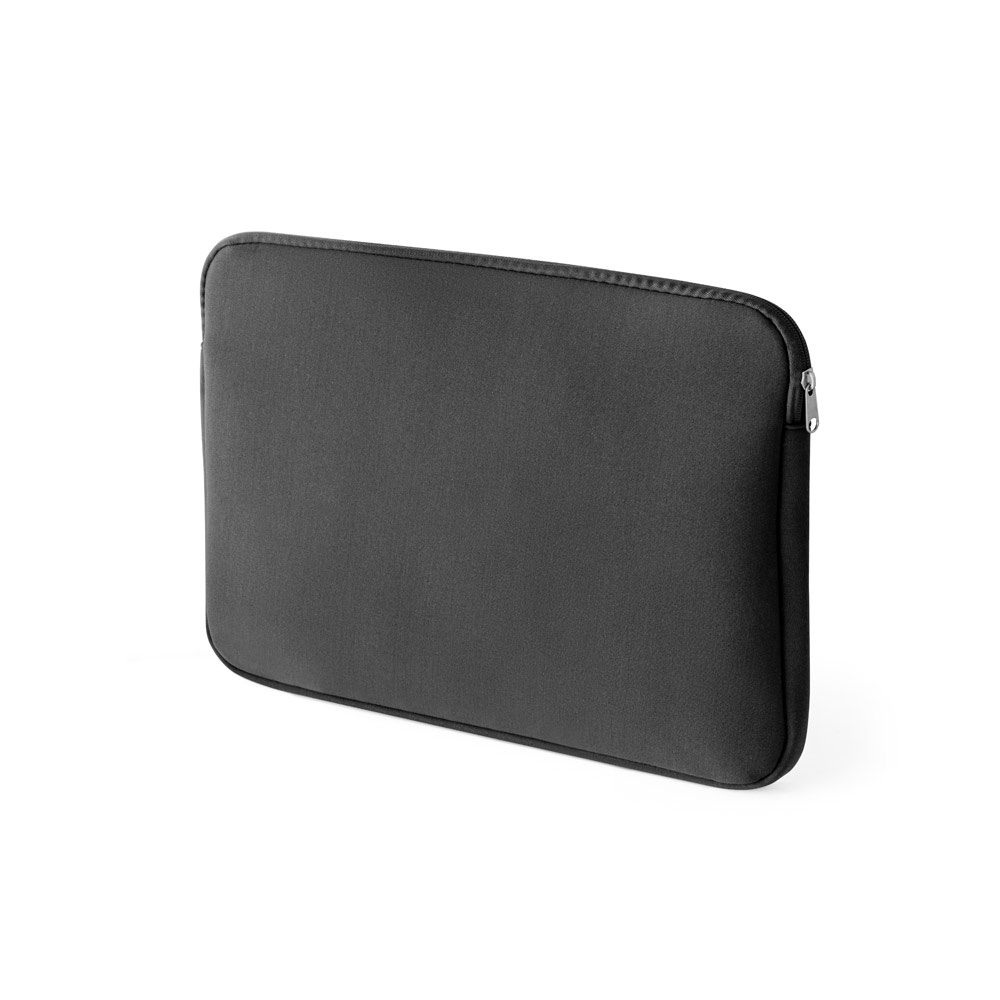 Bolsa para notebook (15") em soft shell na cor Preto, personalizada com a logo da empresa