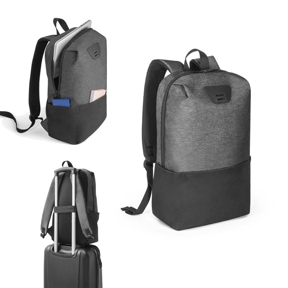 Mochila para notebook 15,6" 17 litros em 300D de acabamento brilhante personalizada com a logo da empresa