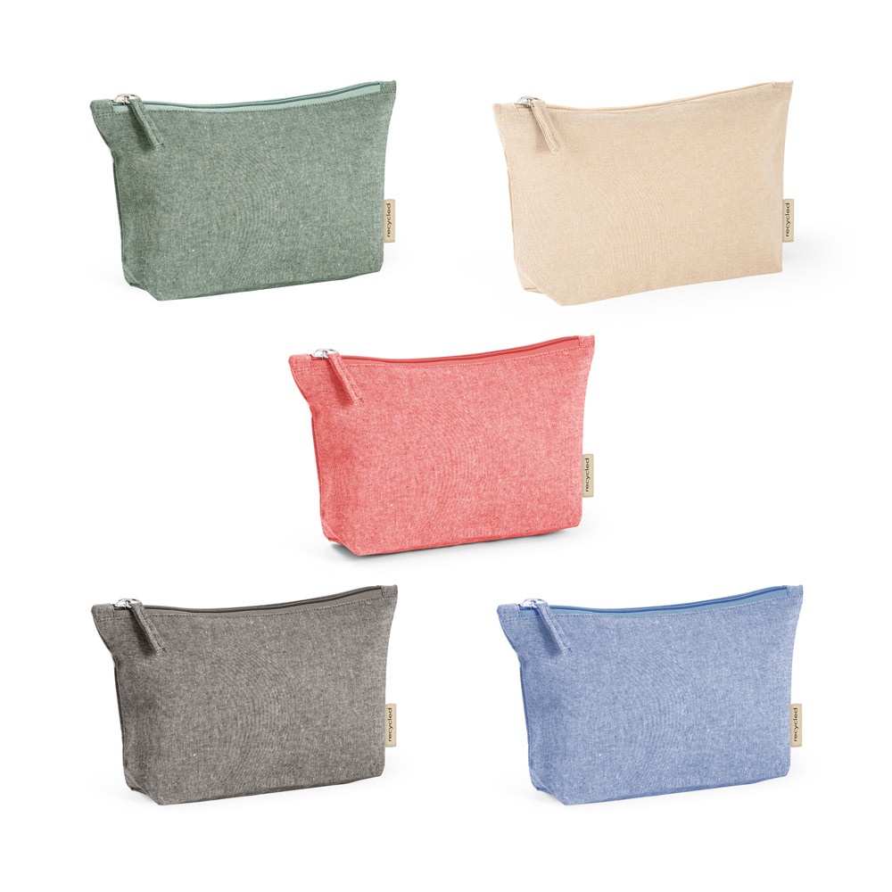 Bolsa multifunções em algodão reciclado 140 g/m² média (20 x 12,5 cm) personalizada com a logo da empresa