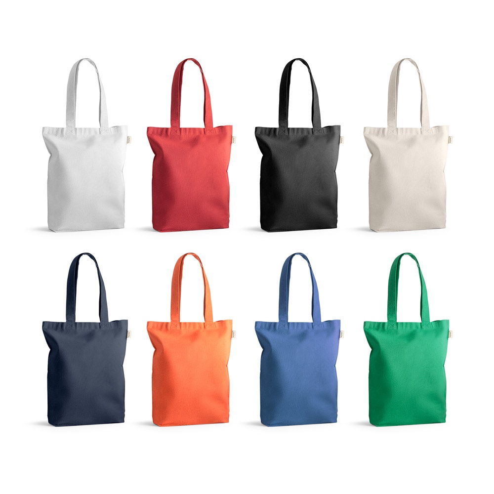 Sacola em algodão reciclado 220 g/m² sem tingimento personalizada com a logo da empresa