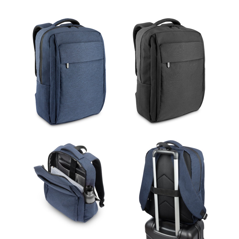 Mochila para notebook 15,6" 18 litros em RPET 300D toda almofadada personalizada com a logo da empresa