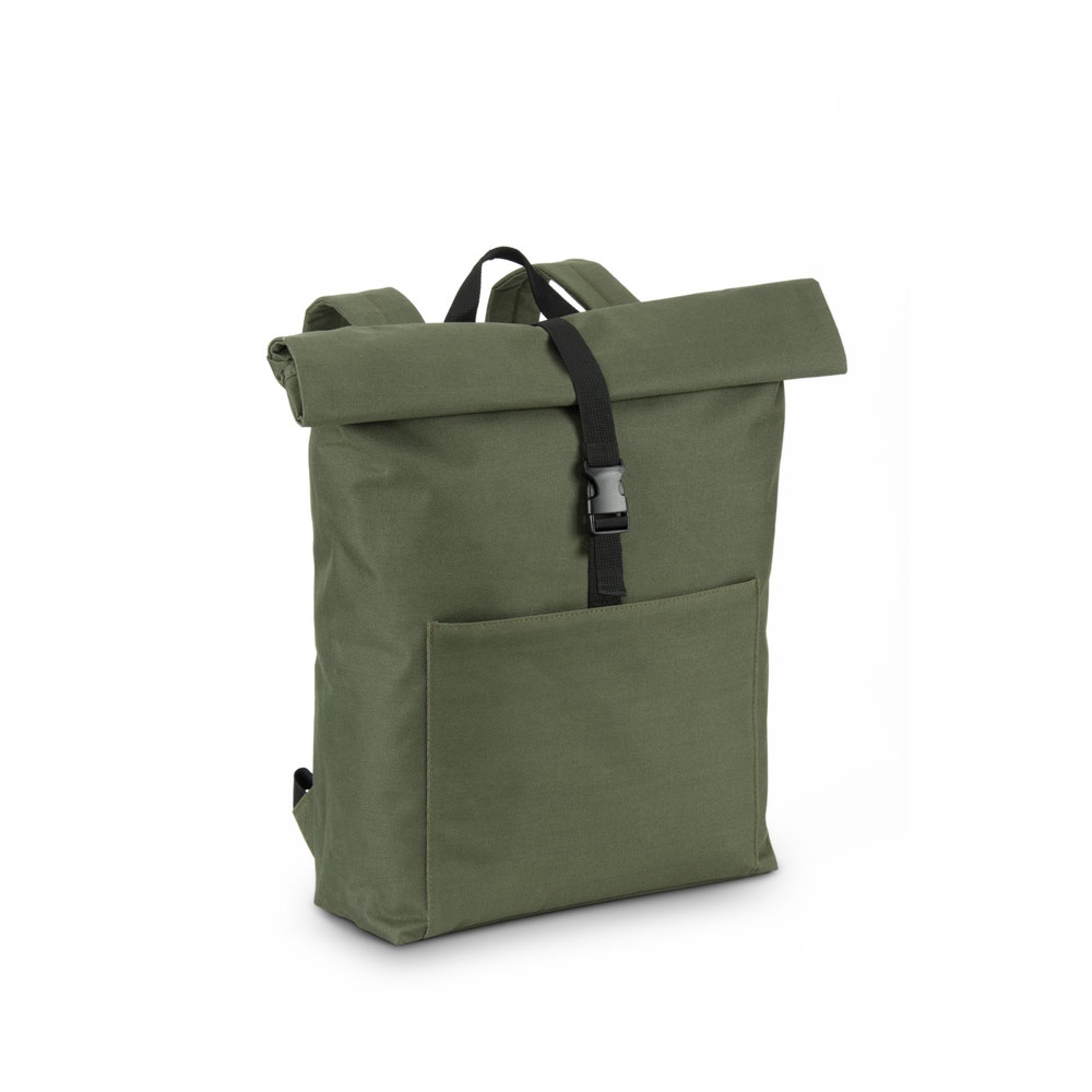 Mochila de poliéster para notebook (17,3") em 600D (21 litros) personalizada com a logo da empresa, na cor verde escuro
