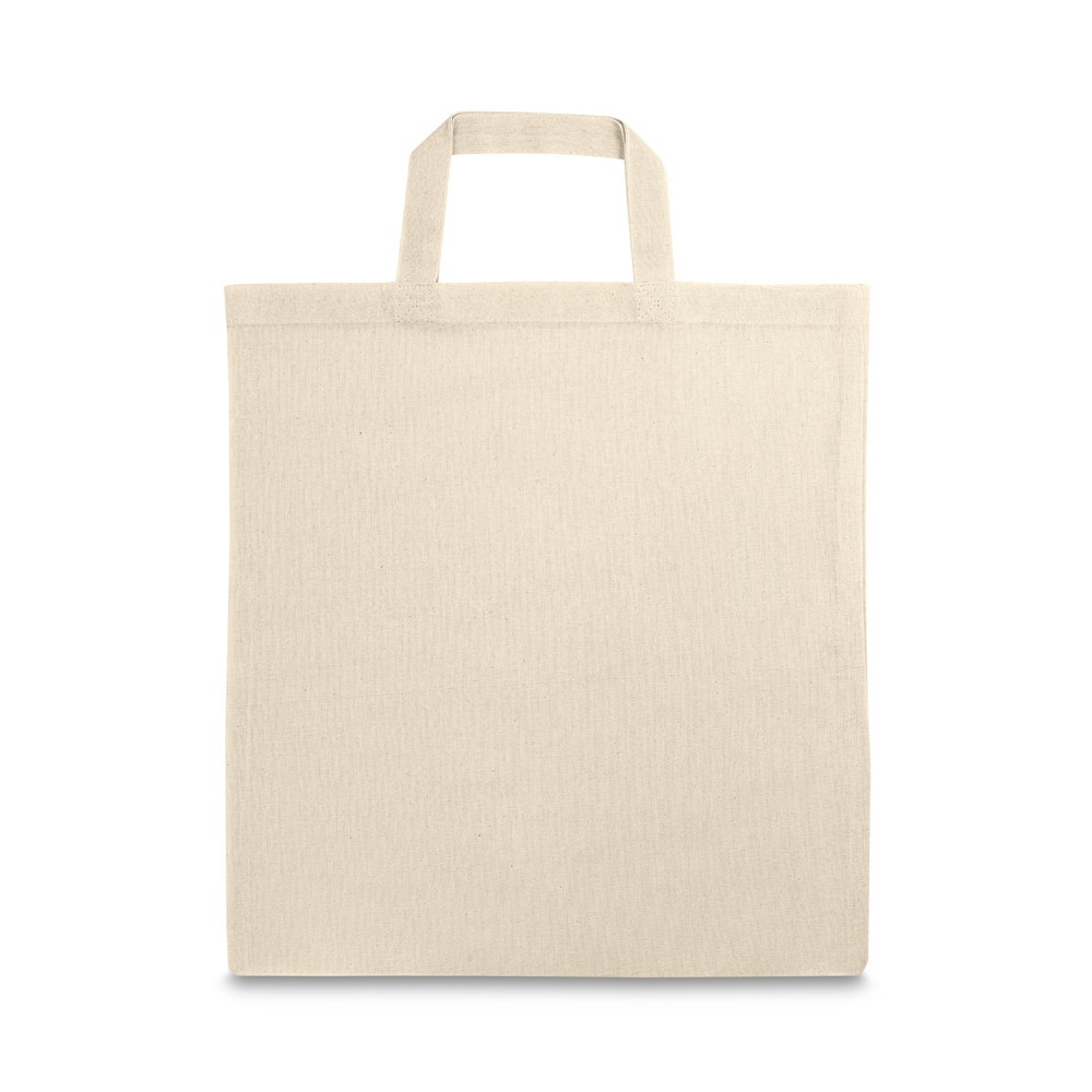 Sacola 100% algodão (100 g/m²) na cor Natural claro, personalizada com a logo da empresa