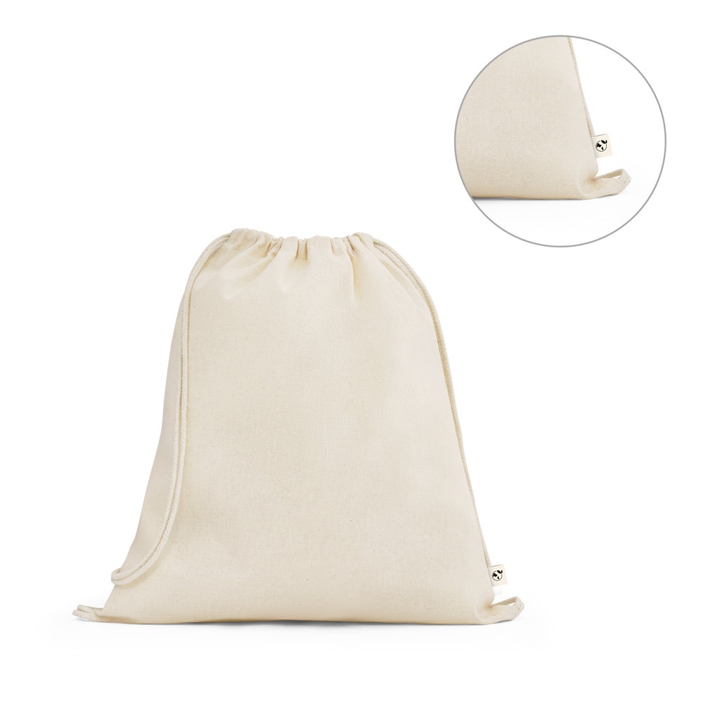 Sacola tipo mochila 100% algodão orgânico (140 g/m²), foto 1