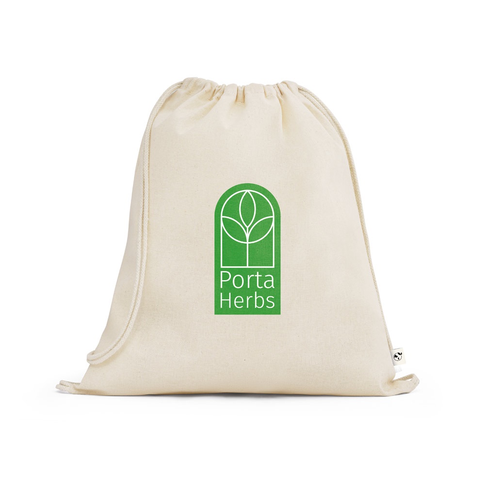 Sacola tipo mochila 100% algodão orgânico (140 g/m²), foto 4