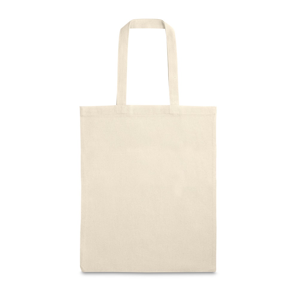 Sacola 100% algodão (120 g/m²) com alças de 60 cm personalizada com a logo da empresa