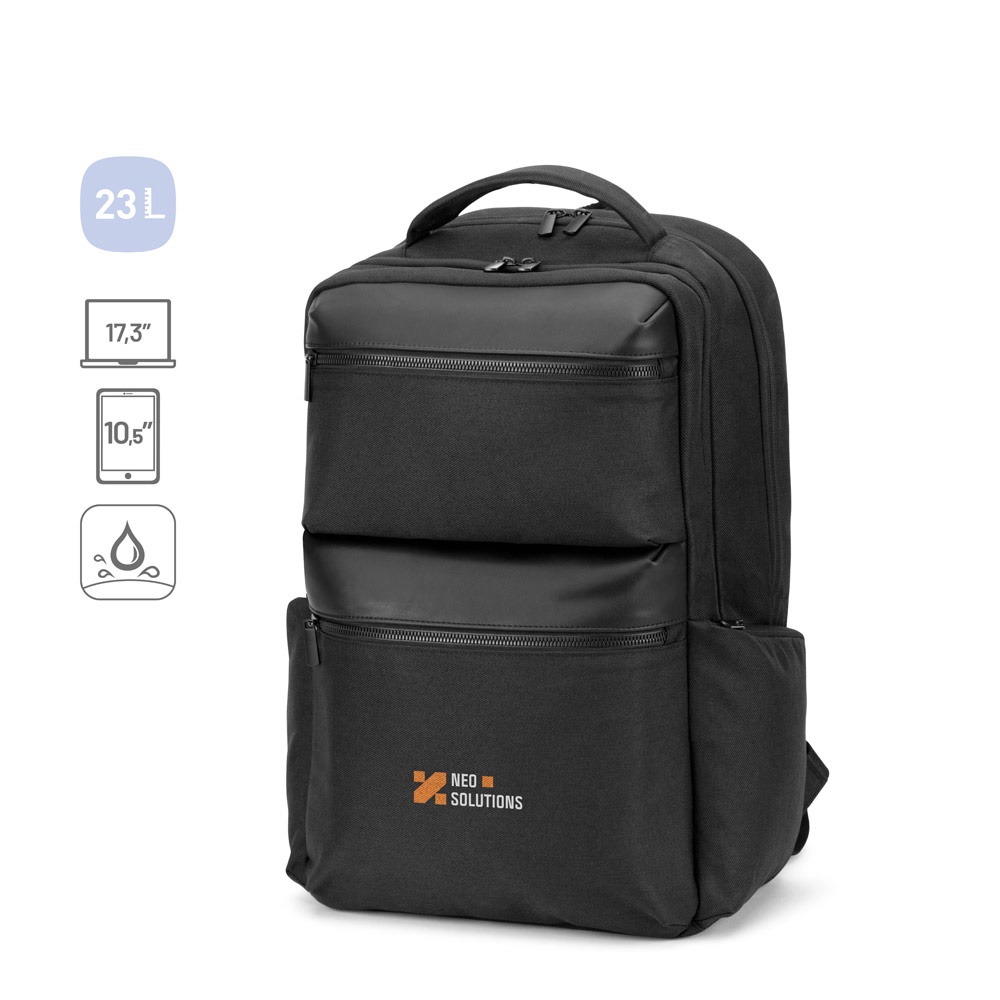 Mochila em twill reciclado resistente à água com dois bolsos frontais de grande dimensão (17,3"), foto 1
