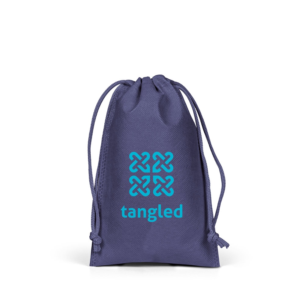 Sacola pequena em non-woven (60 g/m²) termo-selada personalizada com a logo da empresa