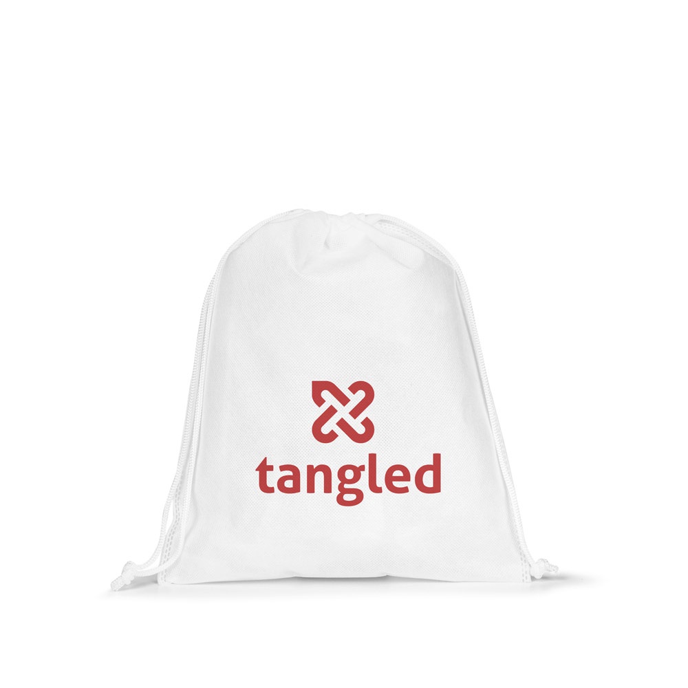 Sacola média em non-woven (60 g/m²) termo-selada personalizada com a logo da empresa