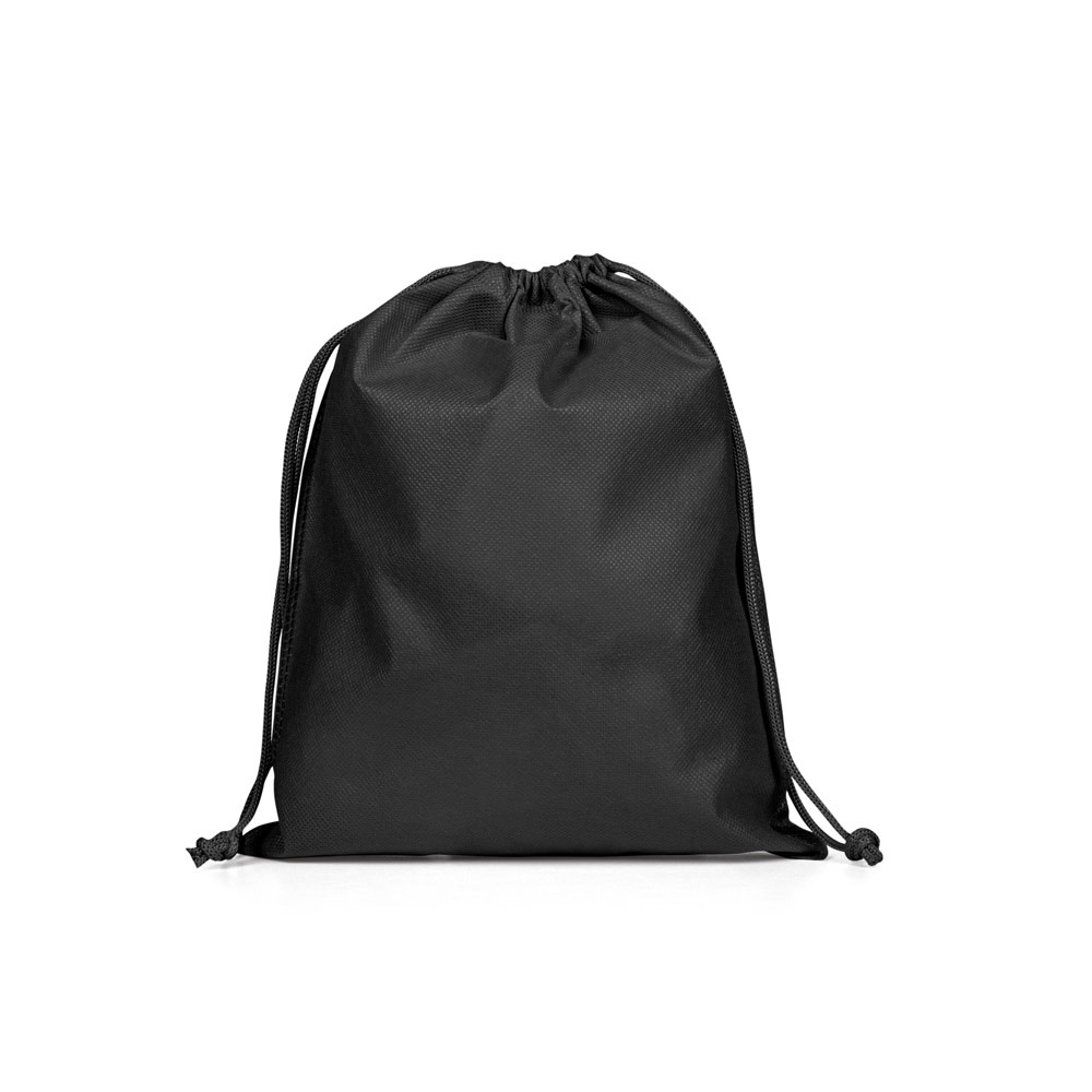Sacola média em non-woven (60 g/m²) termo-selada na cor Preto, personalizada com a logo da empresa