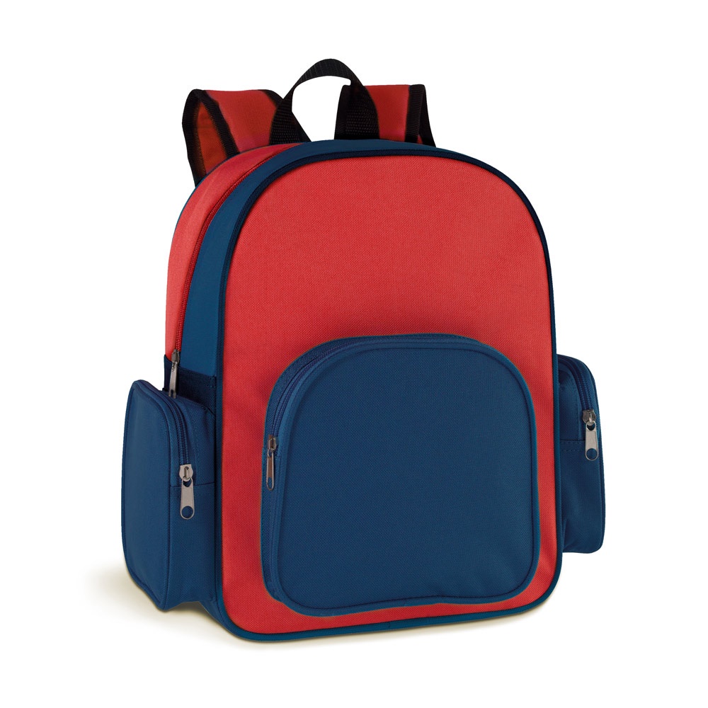 Mochila em 600D com bolso frontal personalizada com a logo da empresa