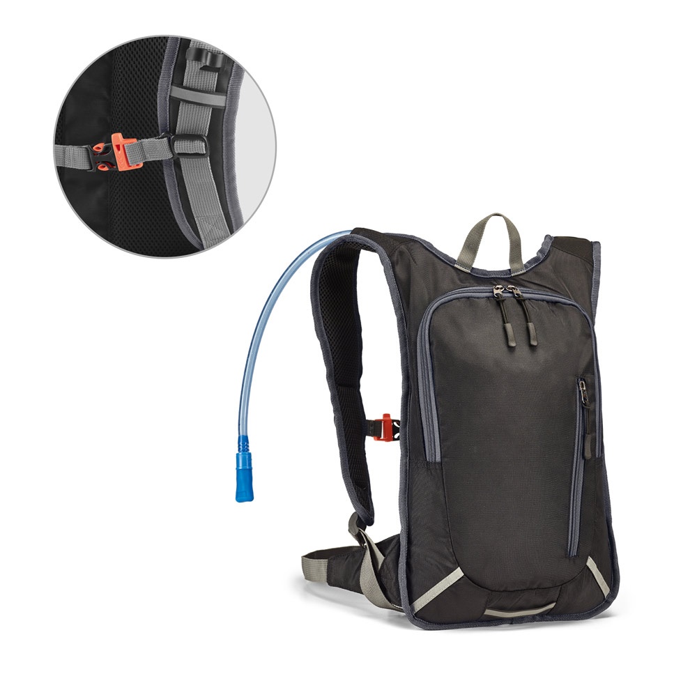 Mochila esportiva com reservatório de água em 420D 2 litros personalizada com a logo da empresa