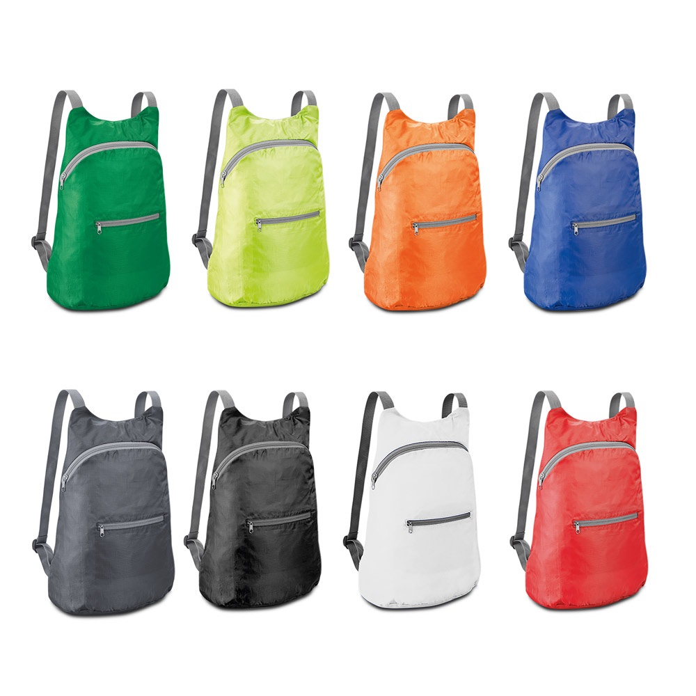 Mochila, dobrável, em 210D ripstop (8 litros) personalizada com a logo da empresa