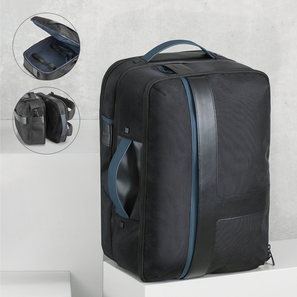 Mochila 2 in 1 portátil (15,6") em couro sintético 1680D (26 litros) personalizada com a logo da empresa
