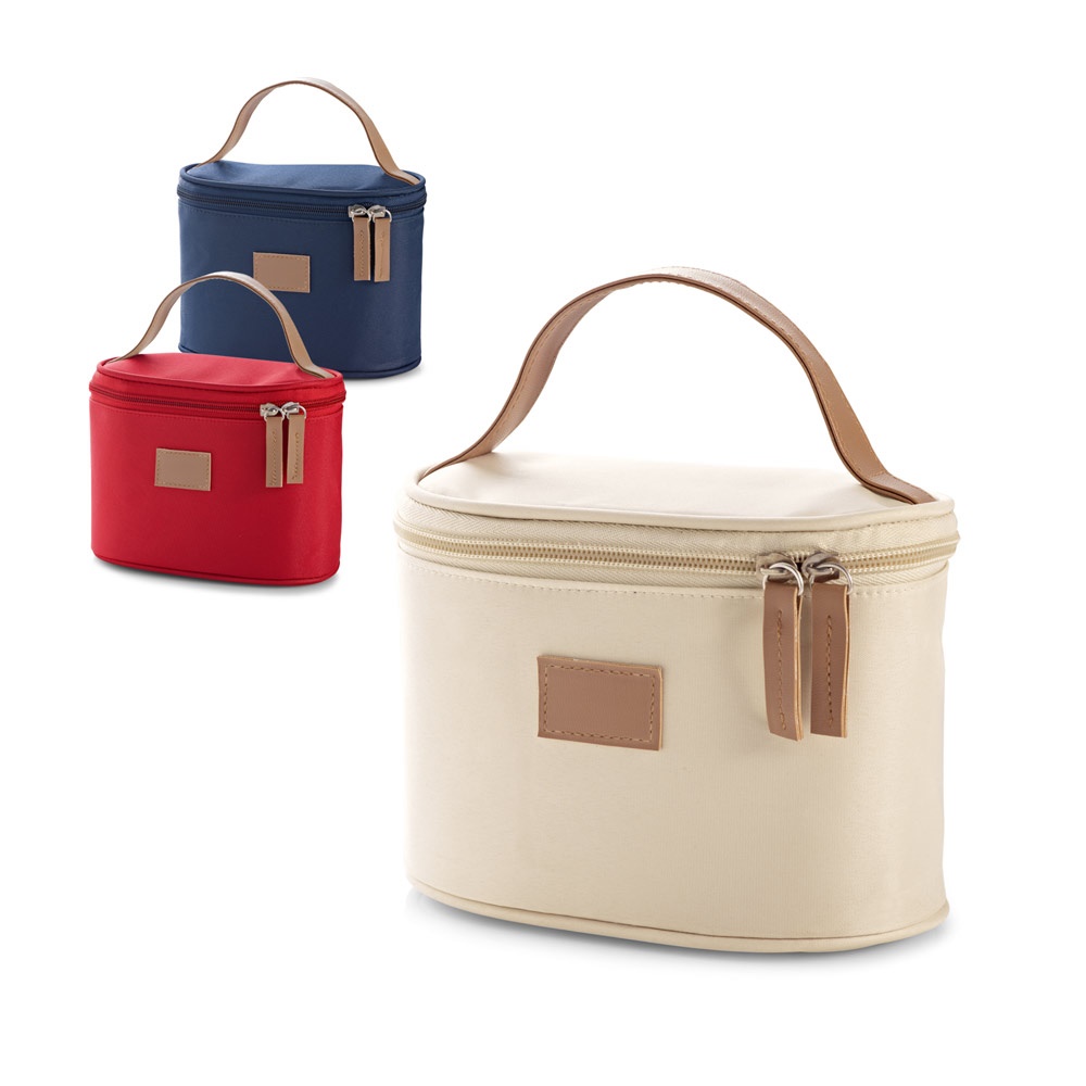 Bolsa de cosméticos de microfibra com zíper duplo personalizada com a logo da empresa