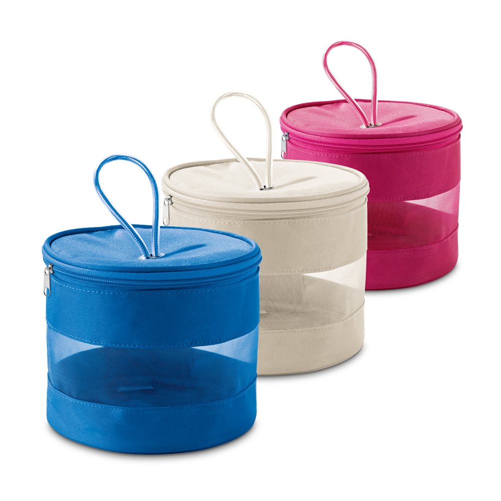 Bolsa de cosméticos de microfibra personalizada com a logo da empresa