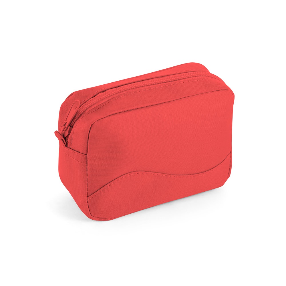 Bolsa multiusos pessoal em microfibra personalizada com a logo da empresa, na cor vermelho