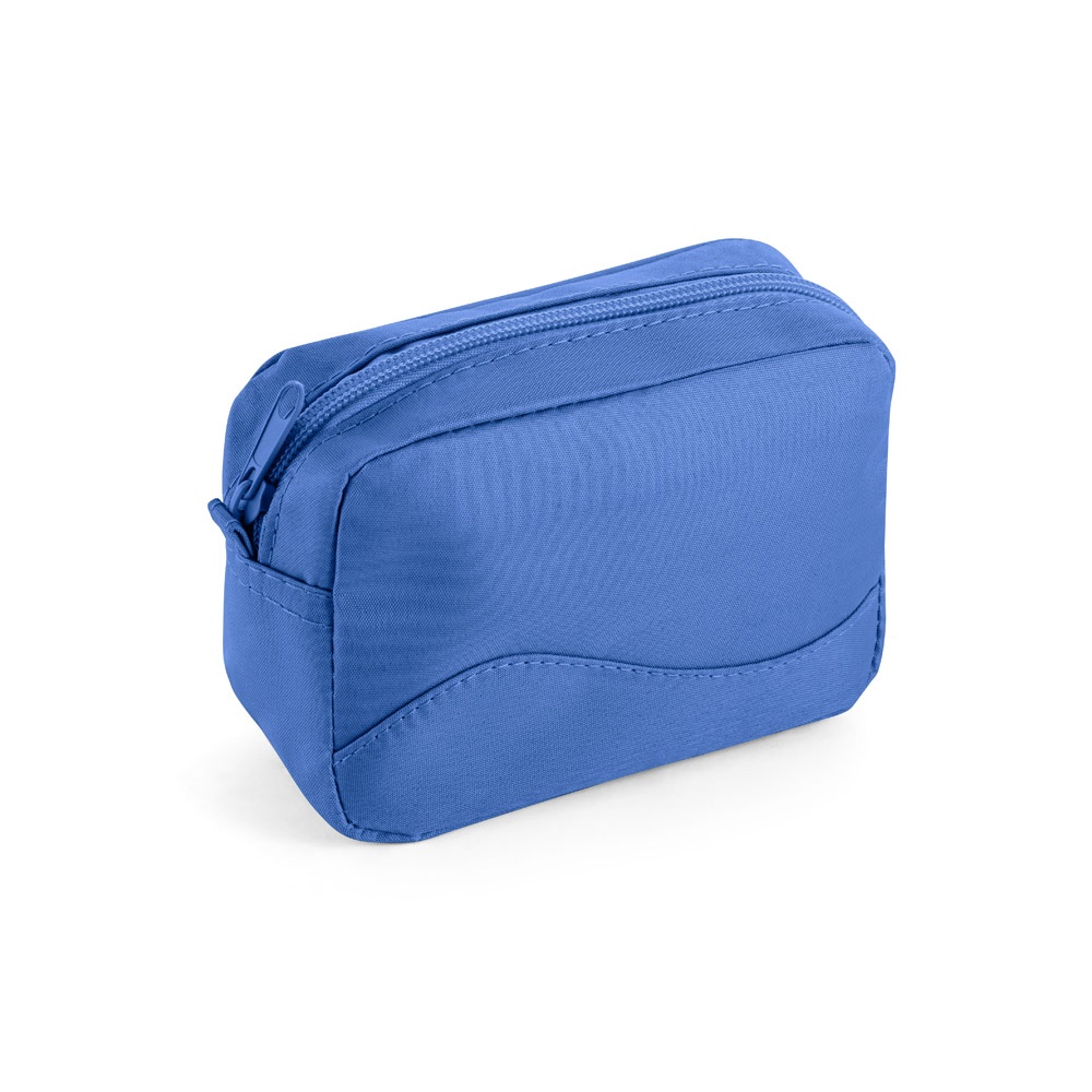 Bolsa multiusos pessoal em microfibra personalizada com a logo da empresa, na cor azul royal