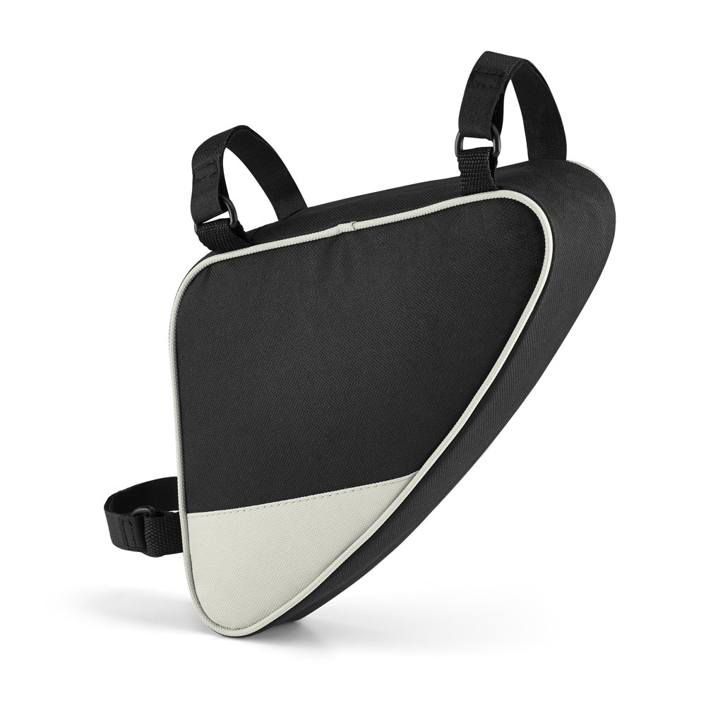Bolsa para bicicleta em 600D na cor Cinza claro, personalizada com a logo da empresa