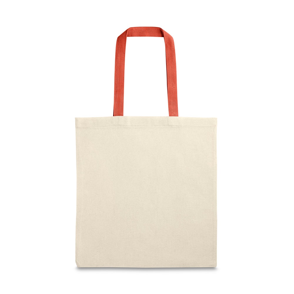 Sacola 100% algodão (140 g/m²) (37,5 x 41,5 cm) personalizada com a logo da empresa, na cor vermelho