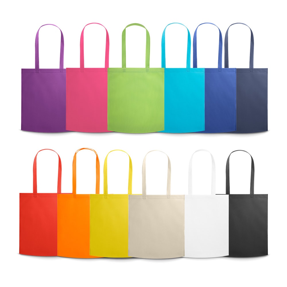 Sacola em non-woven (80 g/m²) termo-selada personalizada com a logo da empresa