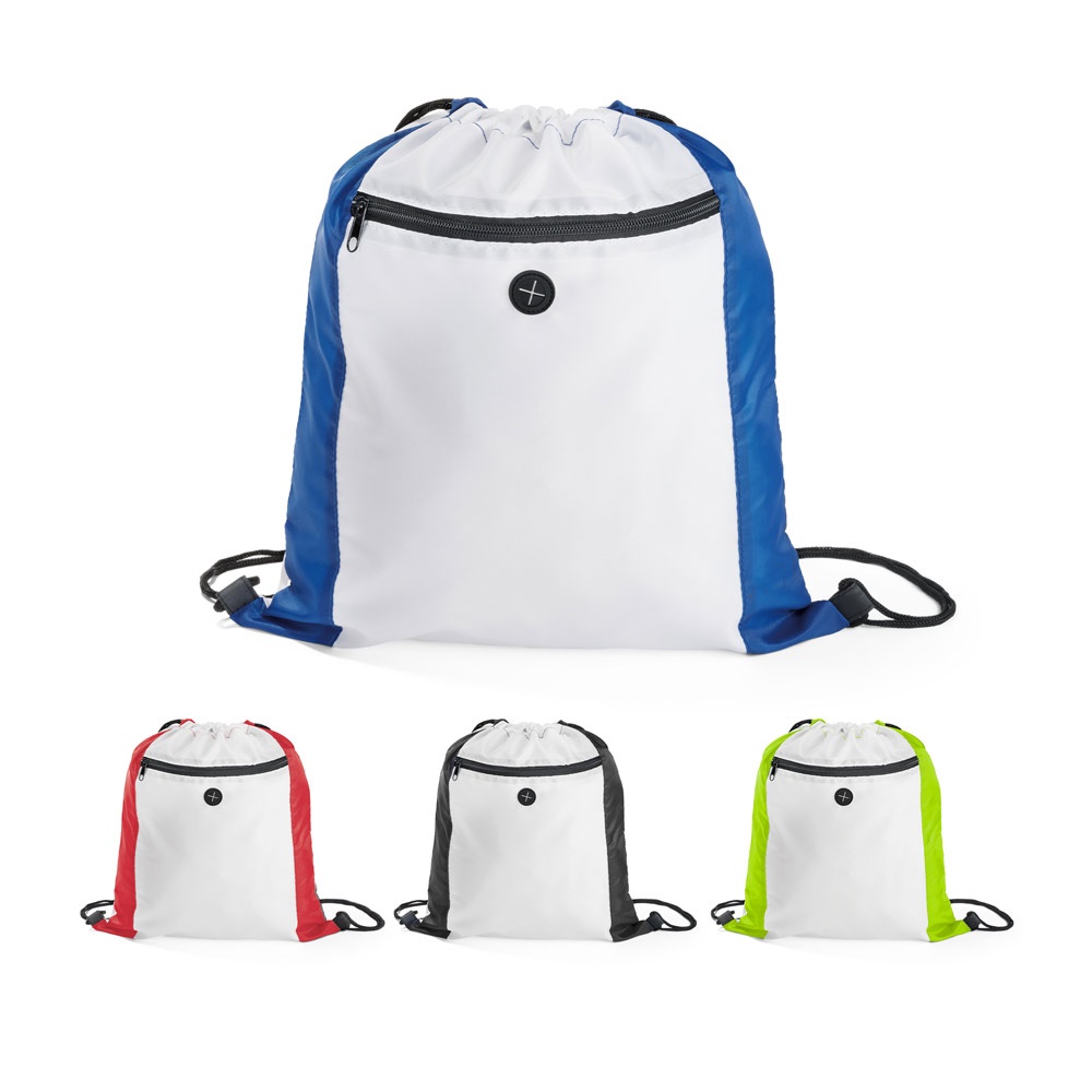 Sacola tipo mochila em 210D com bolso frontal, foto 1