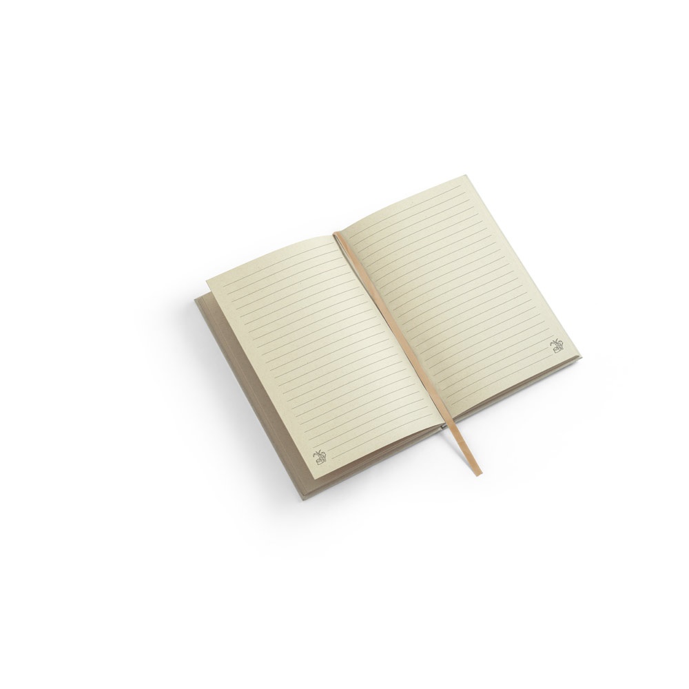 Caderno A5 de capa dura em papel à base de cana-de-açúcar (80% polpa da cana-de-açúcar) com páginas pautadas, foto 5