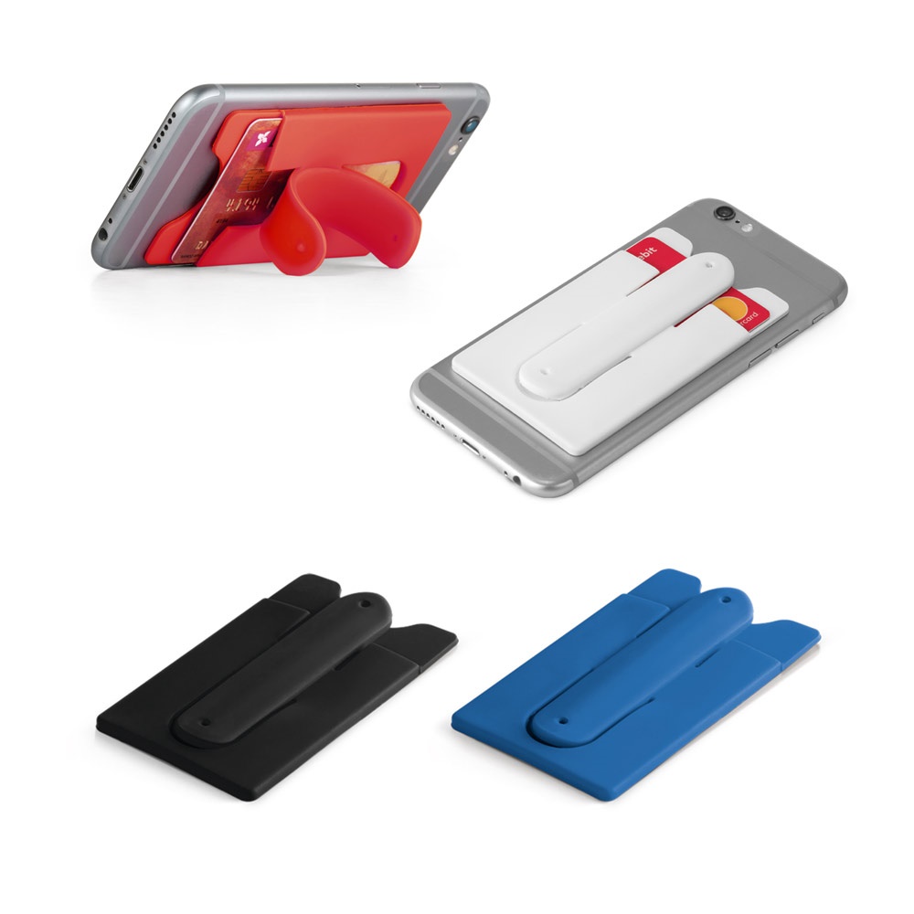 Porta cartões para celular em silicone personalizado com a logo da empresa