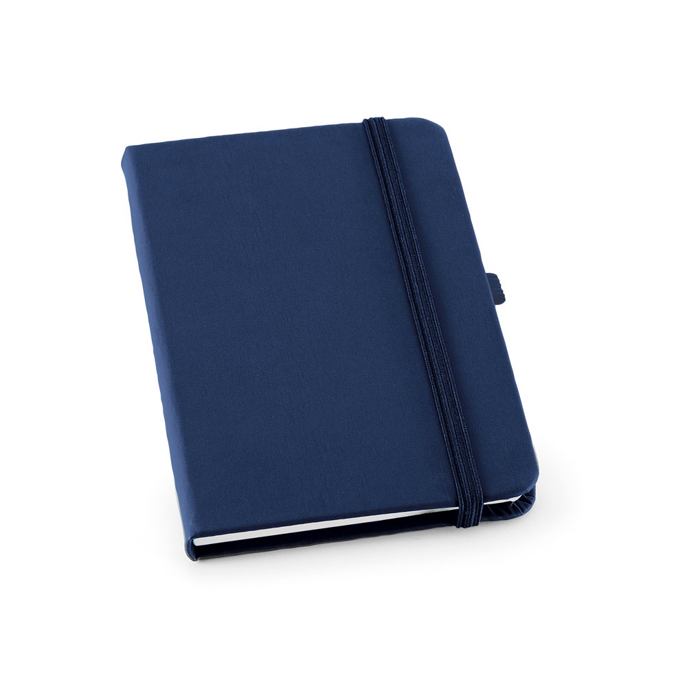 Caderno A6 de capa dura em couro sintético, com páginas lisas