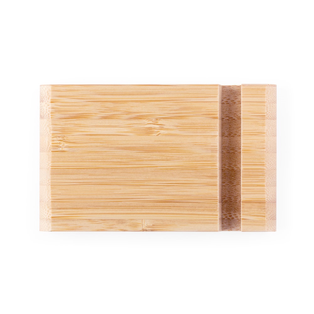 Suporte para celular com duas canaletas de tamanhos diferentes, em bambu, foto 5