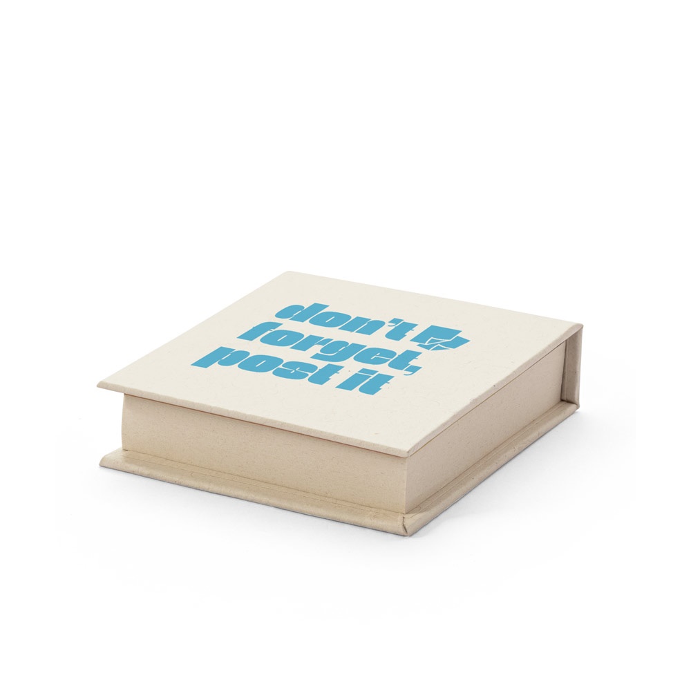 Conjunto 2 em 1 para escritório, em papel 100% reciclado, com 6 blocos adesivados personalizado com a logo da empresa