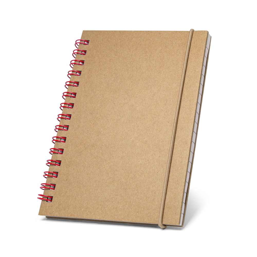 Caderno de bolso espiral de capa dura em cartão com páginas pautadas