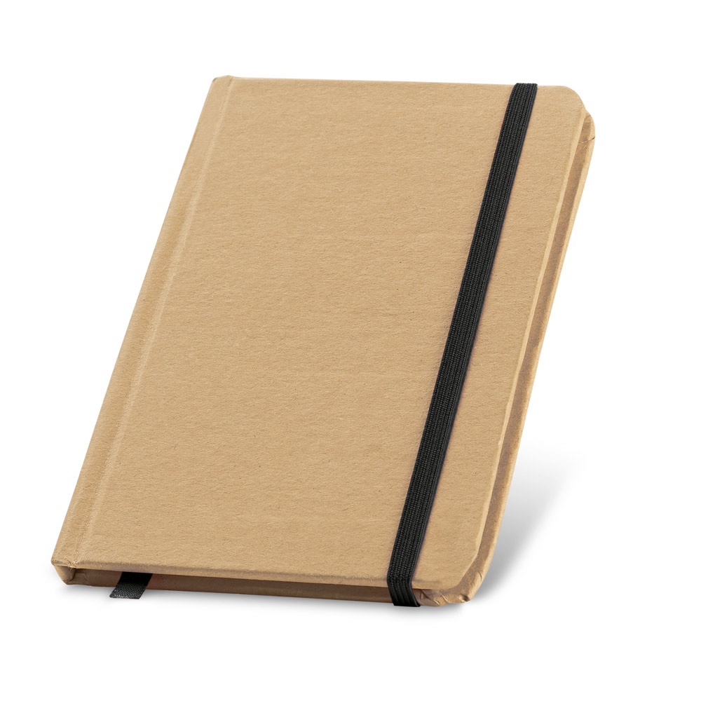 Caderno de bolso de capa dura em cartão reciclado com páginas lisas