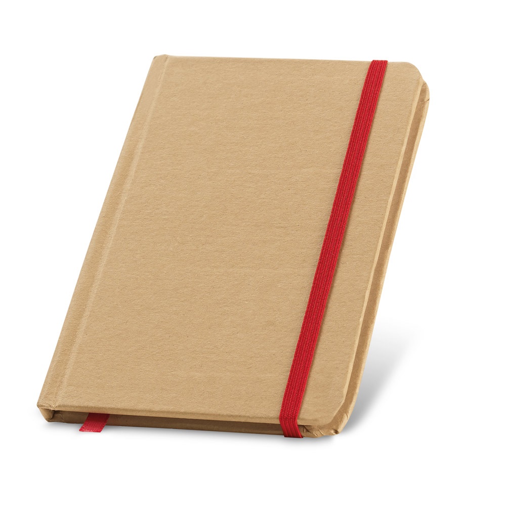 Caderno de bolso de capa dura em cartão reciclado com páginas lisas
