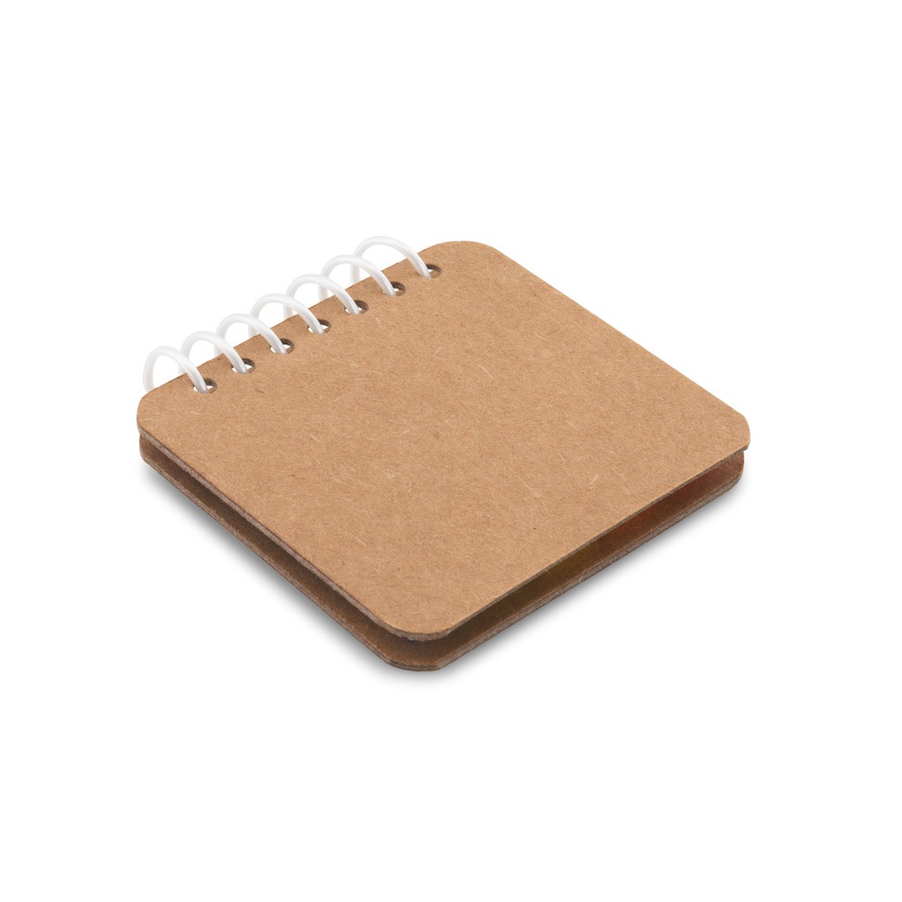 6 blocos adesivados com capa em papel kraft na cor Natural, com a logo da empresa