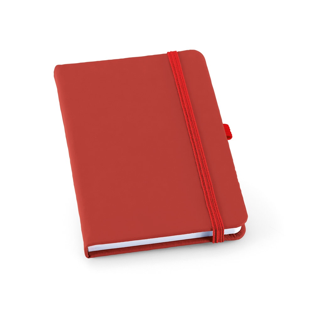 Caderno A6 de capa dura em couro sintético com 160 páginas pautadas
