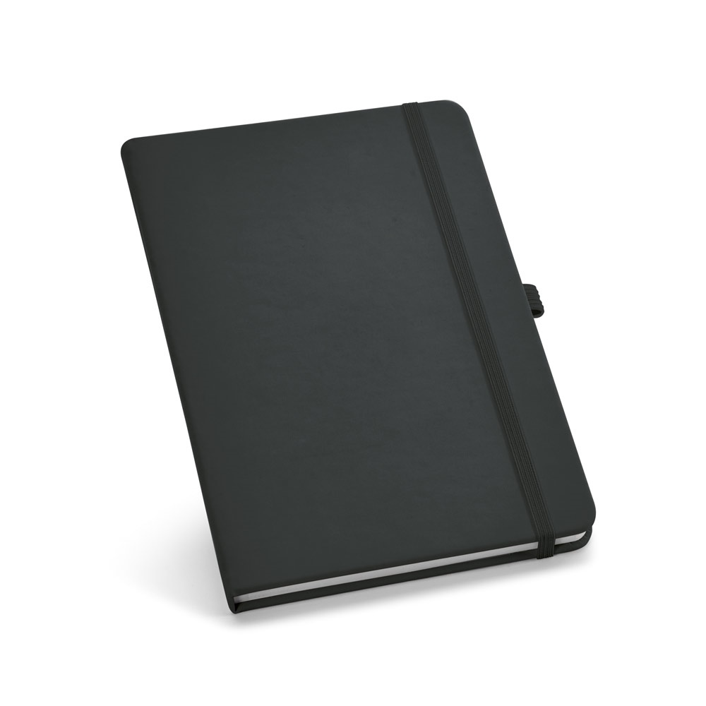 Caderno B6 de capa dura em couro sintético com páginas lisas