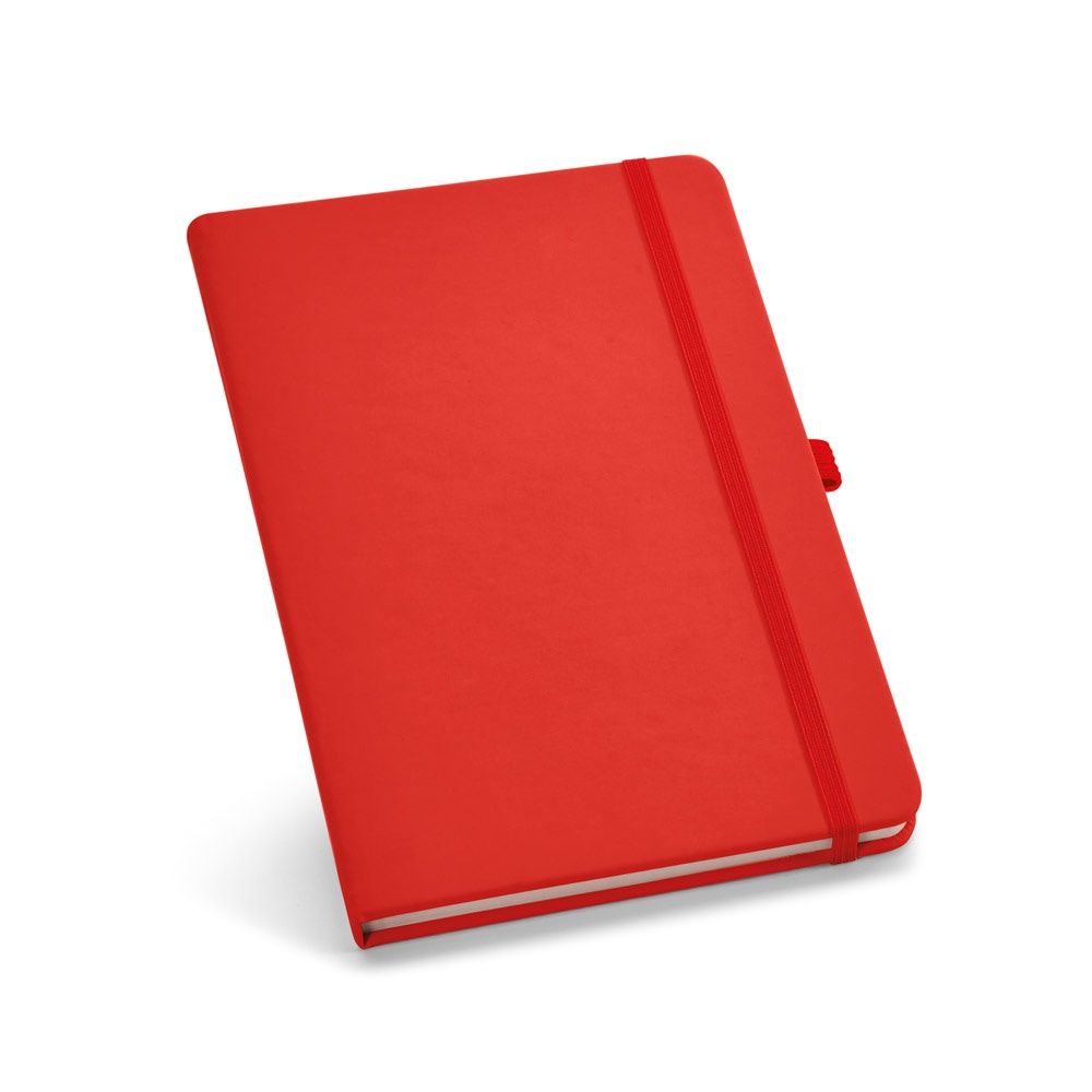 Caderno B6 de capa dura em couro sintético com páginas lisas
